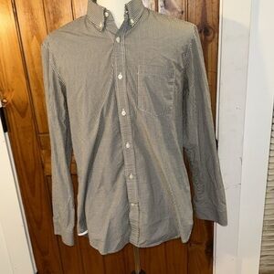 Banana Republic Blue and white Check Casual Button Down Shirt. L